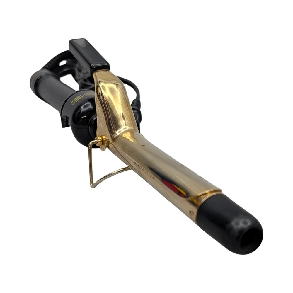 Hot Shot Tools Curling Iron 1003 Gold Black Professional Hair Styler 1 Inch